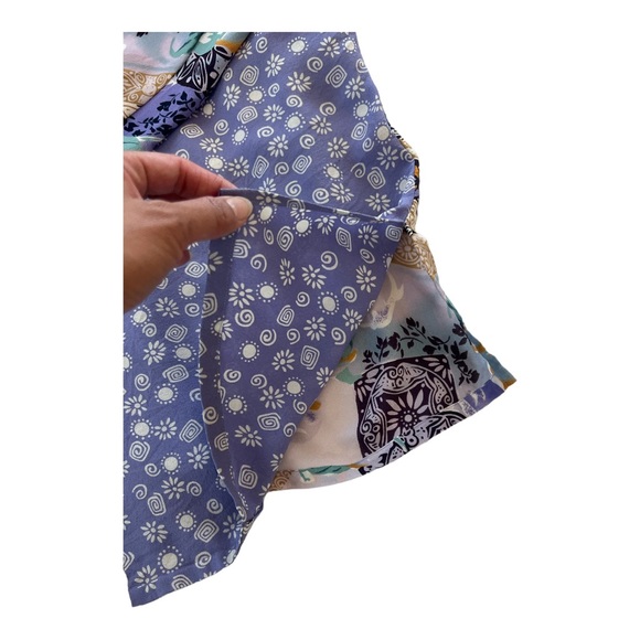 KOOS Of Course 100% Silk Women’s Button Down Blouse Size L Floral/Purple Print - Picture 6 of 8